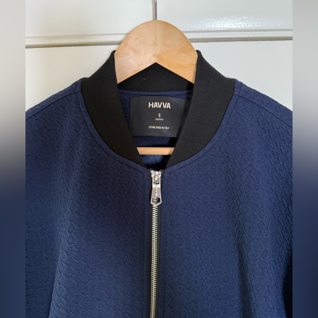Havva Italy Women’s Bomber Jacket Woven Textured Quiet Luxury Streetwear Chic — image 2 of 8